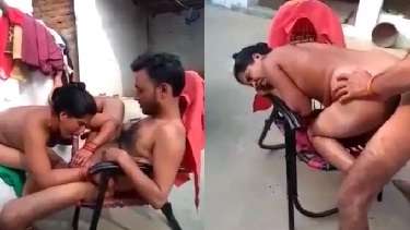 Bhabhi fucked on a chair in a closed stable