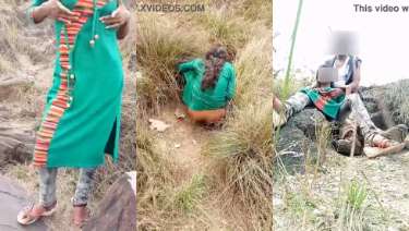 Rural lovers doing kissing romance in the village